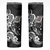 Hawaiian Manta Rays Skinny Tumbler Tribal Hibiscus Polynesian Tattoos Black Color LT03 Black - Polynesian Pride