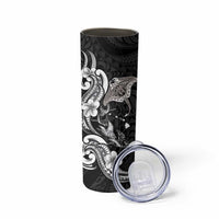 Hawaiian Manta Rays Skinny Tumbler Tribal Hibiscus Polynesian Tattoos Black Color LT03 - Polynesian Pride