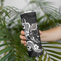 Hawaiian Manta Rays Skinny Tumbler Tribal Hibiscus Polynesian Tattoos Black Color LT03 - Polynesian Pride