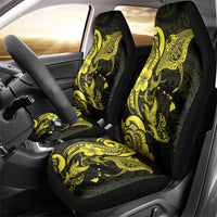 Hawaiian Manta Rays Car Seat Cover Tribal Hibiscus Polynesian Tattoos Yellow Color LT03 - Polynesian Pride