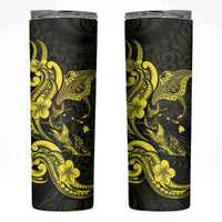 Hawaiian Manta Rays Skinny Tumbler Tribal Hibiscus Polynesian Tattoos Yellow Color LT03 Yellow - Polynesian Pride