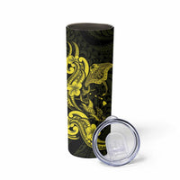 Hawaiian Manta Rays Skinny Tumbler Tribal Hibiscus Polynesian Tattoos Yellow Color LT03 - Polynesian Pride