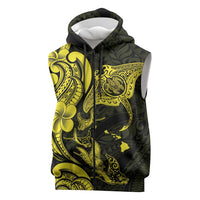 Hawaiian Manta Rays Sleeveless Zip Hoodie Tribal Hibiscus Polynesian Tattoos Yellow Color LT03 Yellow - Polynesian Pride