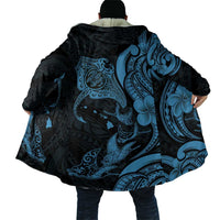 Hawaiian Manta Rays Cloak Tribal Hibiscus Polynesian Tattoos Blue Color - Polynesian Pride