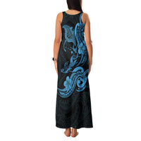 Hawaiian Manta Rays Family Matching Tank Maxi Dress and Hawaiian Shirt Tribal Hibiscus Polynesian Tattoos Blue Color LT03 - Polynesian Pride