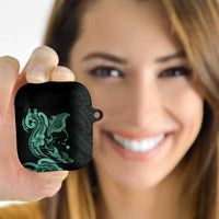 Hawaiian Manta Rays AirPods Case Tribal Hibiscus Polynesian Tattoos Turquoise Color LT03 - Polynesian Pride