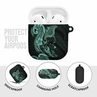 Hawaiian Manta Rays AirPods Case Tribal Hibiscus Polynesian Tattoos Turquoise Color LT03 - Polynesian Pride