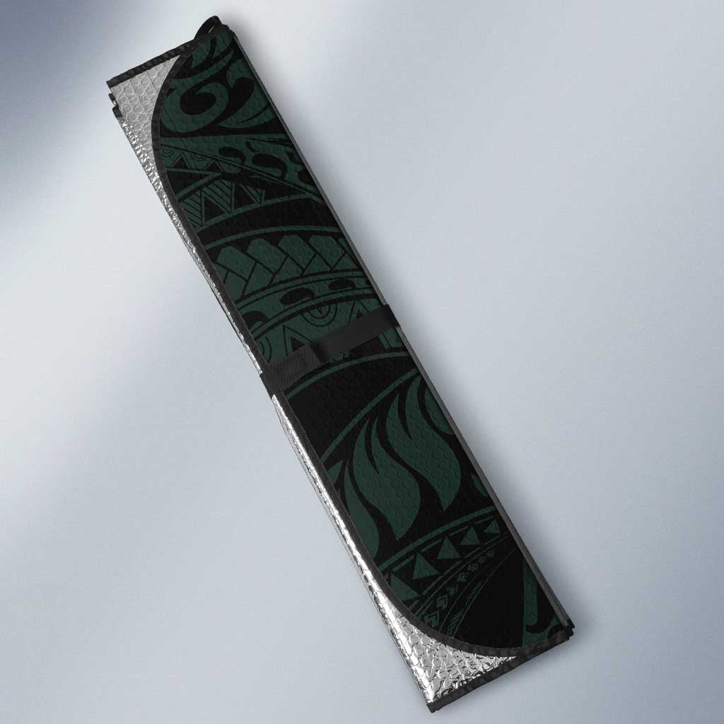 Hawaiian Manta Rays Auto Sun Shade Tribal Hibiscus Polynesian Tattoos Turquoise Color LT03 - Polynesian Pride