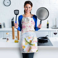 Hawaiian and Japanese Culture Together Apron Tribal Motifs with Lei and Japanese Sakura Pattern LT03 - Polynesian Pride