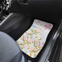 Hawaiian and Japanese Culture Together Car Mats Tribal Motifs with Lei and Japanese Sakura Pattern LT03 - Polynesian Pride