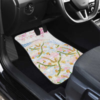 Hawaiian and Japanese Culture Together Car Mats Tribal Motifs with Lei and Japanese Sakura Pattern LT03 - Polynesian Pride