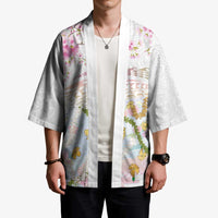 Hawaiian and Japanese Culture Together Kimono Tribal Motifs with Lei and Japanese Sakura Pattern LT03 - Polynesian Pride