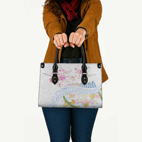 Hawaiian and Japanese Culture Together Leather Bag Tribal Motifs with Lei and Japanese Sakura Pattern LT03 - Polynesian Pride