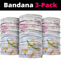 Hawaiian and Japanese Culture Together Neck Gaiter Tribal Motifs with Lei and Japanese Sakura Pattern LT03 package One Size: 25*50cm White - Polynesian Pride