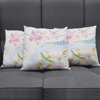 Hawaiian and Japanese Culture Together Pillow Cover Tribal Motifs with Lei and Japanese Sakura Pattern LT03 - Polynesian Pride