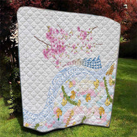 Hawaiian and Japanese Culture Together Quilt Tribal Motifs with Lei and Japanese Sakura Pattern LT03 - Polynesian Pride