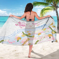 Hawaiian and Japanese Culture Together Sarong Tribal Motifs with Lei and Japanese Sakura Pattern LT03 - Polynesian Pride