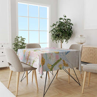 Hawaiian and Japanese Culture Together Tablecloth Tribal Motifs with Lei and Japanese Sakura Pattern LT03 - Polynesian Pride