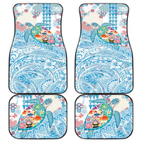 Hawaiian and Japanese Culture Together Car Mats Tropical Honu with Japanese Elements Blue Color LT03 - Polynesian Pride