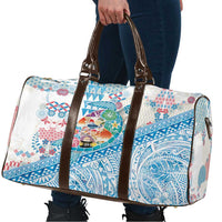 Hawaiian and Japanese Culture Together Travel Bag Tropical Honu with Japanese Elements Blue Color LT03 - Polynesian Pride