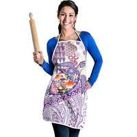Hawaiian and Japanese Culture Together Apron Tropical Honu with Japanese Elements Purple Color LT03 - Polynesian Pride