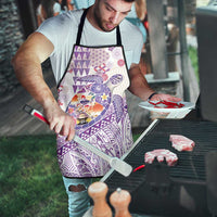 Hawaiian and Japanese Culture Together Apron Tropical Honu with Japanese Elements Purple Color LT03 - Polynesian Pride