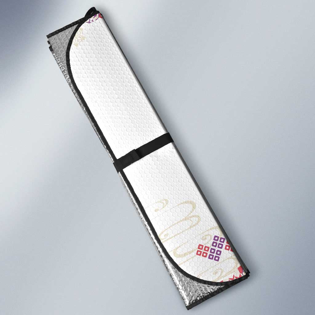 Hawaiian and Japanese Culture Together Auto Sun Shade Tropical Honu with Japanese Elements Purple Color LT03 - Polynesian Pride