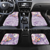 Hawaiian and Japanese Culture Together Car Mats Tropical Honu with Japanese Elements Purple Color LT03 Set 4pcs Purple - Polynesian Pride