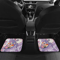 Hawaiian and Japanese Culture Together Car Mats Tropical Honu with Japanese Elements Purple Color LT03 Set 2pcs - Back Purple - Polynesian Pride