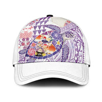 Hawaiian and Japanese Culture Together Classic Cap Tropical Honu with Japanese Elements Purple Color LT03 Universal Fit Purple - Polynesian Pride