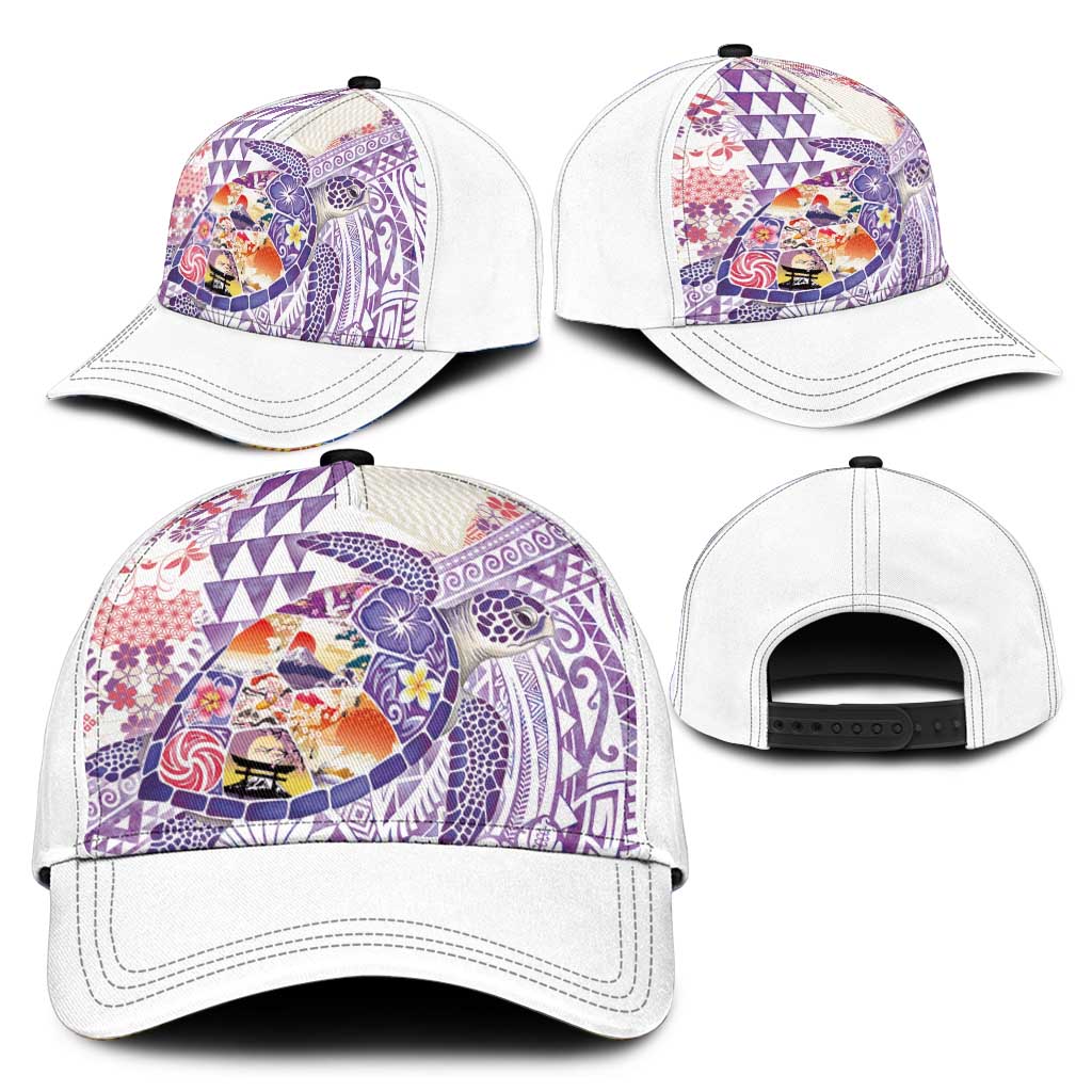 Hawaiian and Japanese Culture Together Classic Cap Tropical Honu with Japanese Elements Purple Color LT03 - Polynesian Pride
