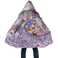 Hawaiian and Japanese Culture Together Cloak Tropical Honu with Japanese Elements Purple Color LT03 Unisex Purple - Polynesian Pride