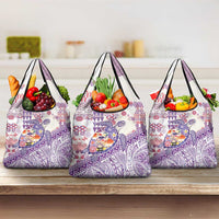 Hawaiian and Japanese Culture Together Grocery Bag Tropical Honu with Japanese Elements Purple Color LT03 3-pack One Size Purple - Polynesian Pride