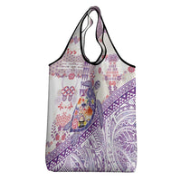 Hawaiian and Japanese Culture Together Grocery Bag Tropical Honu with Japanese Elements Purple Color LT03 - Polynesian Pride