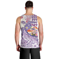 Hawaiian and Japanese Culture Together Men Tank Top Tropical Honu with Japanese Elements Purple Color LT03 - Polynesian Pride