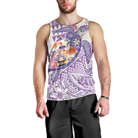 Hawaiian and Japanese Culture Together Men Tank Top Tropical Honu with Japanese Elements Purple Color LT03 - Polynesian Pride