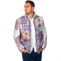 Hawaiian and Japanese Culture Together Padded Jacket Tropical Honu with Japanese Elements Purple Color LT03 - Polynesian Pride