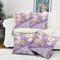 Hawaiian and Japanese Culture Together Pillow Cover Tropical Honu with Japanese Elements Purple Color LT03 - Polynesian Pride