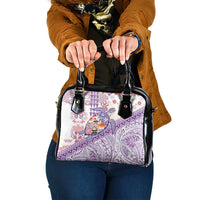 Hawaiian and Japanese Culture Together Shoulder Handbag Tropical Honu with Japanese Elements Purple Color LT03 One Size Purple - Polynesian Pride