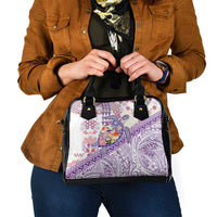 Hawaiian and Japanese Culture Together Shoulder Handbag Tropical Honu with Japanese Elements Purple Color LT03 - Polynesian Pride