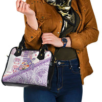 Hawaiian and Japanese Culture Together Shoulder Handbag Tropical Honu with Japanese Elements Purple Color LT03 - Polynesian Pride