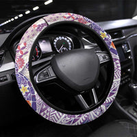 Hawaiian and Japanese Culture Together Steering Wheel Cover Tropical Honu with Japanese Elements Purple Color LT03 Universal Fit Purple - Polynesian Pride