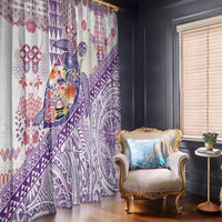 Hawaiian and Japanese Culture Together Window Curtain Tropical Honu with Japanese Elements Purple Color LT03 - Polynesian Pride