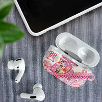 Hawaiian and Japanese Culture Together AirPods Case Tropical Honu with Japanese Elements Pink Color LT03 - Polynesian Pride