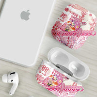 Hawaiian and Japanese Culture Together AirPods Case Tropical Honu with Japanese Elements Pink Color LT03 - Polynesian Pride