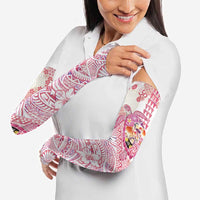 Hawaiian and Japanese Culture Together Arm Sleeves Tropical Honu with Japanese Elements Pink Color LT03 - Polynesian Pride