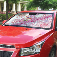 Hawaiian and Japanese Culture Together Auto Sun Shade Tropical Honu with Japanese Elements Pink Color LT03 - Polynesian Pride
