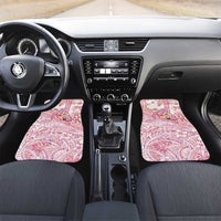 Hawaiian and Japanese Culture Together Car Mats Tropical Honu with Japanese Elements Pink Color LT03 Set 2pcs - Front Pink - Polynesian Pride