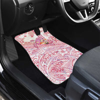 Hawaiian and Japanese Culture Together Car Mats Tropical Honu with Japanese Elements Pink Color LT03 - Polynesian Pride
