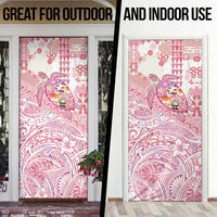 Hawaiian and Japanese Culture Together Door Cover Tropical Honu with Japanese Elements Pink Color LT03 - Polynesian Pride